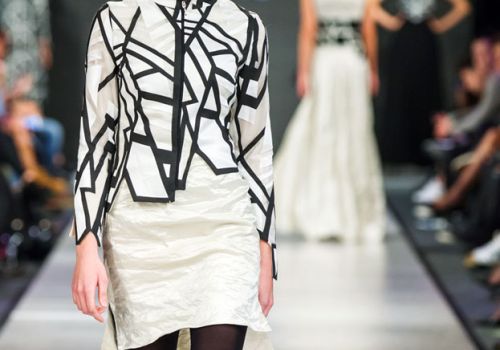 super model on fashion runway