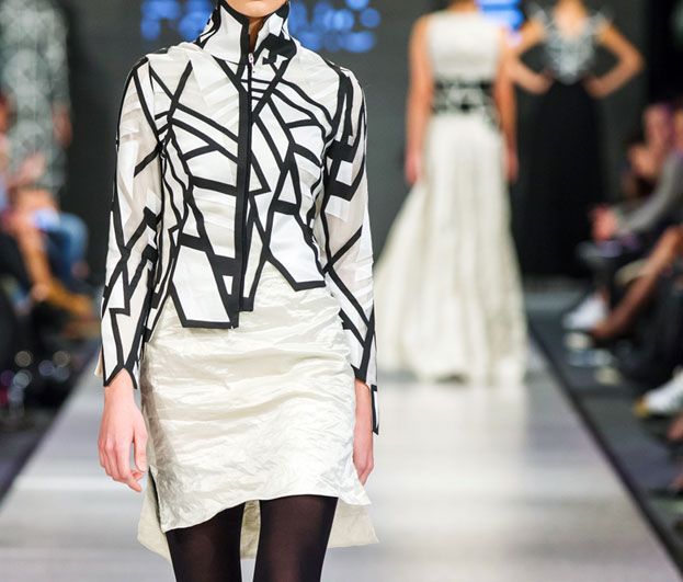 super model on fashion runway