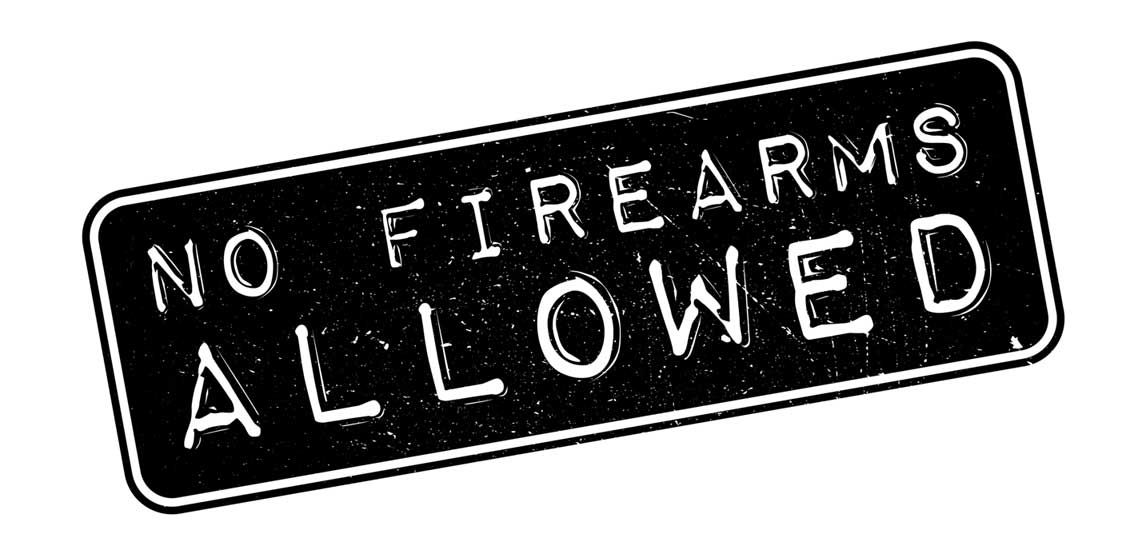 No Firearms Allowed sign