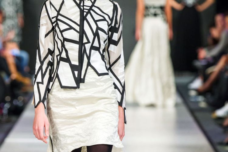 super model on fashion runway