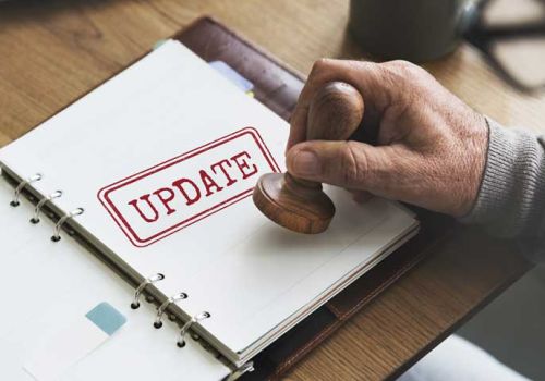 man using Update stamp