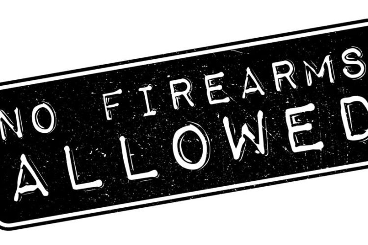 No Firearms Allowed sign